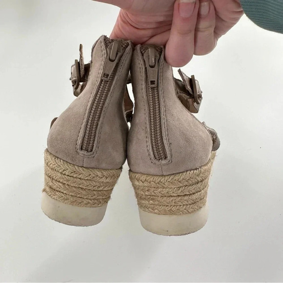 Earth womens platform sandals size 7.5 bronze leather beige suede Espadrilles - Picture 12 of 14